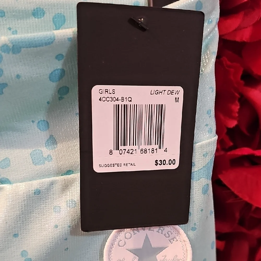 Converse NWT Girls Shiny Aqua Active Leggings Size Medium